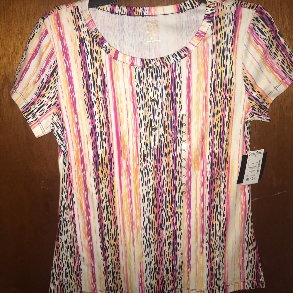 NWT Anne Klein sport short sleeve shirt, pink